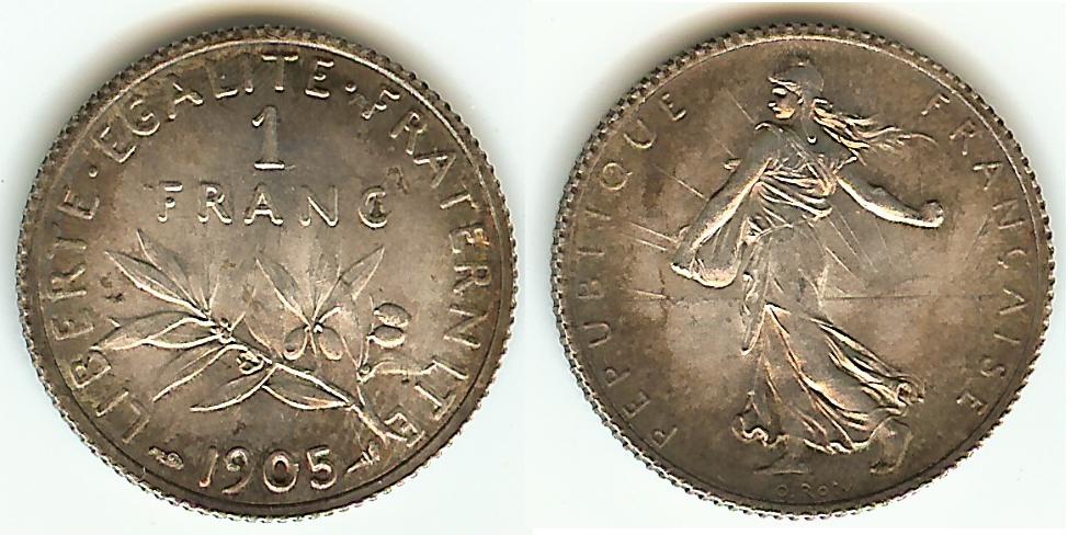 1 franc Semeuse 1905 SPL+